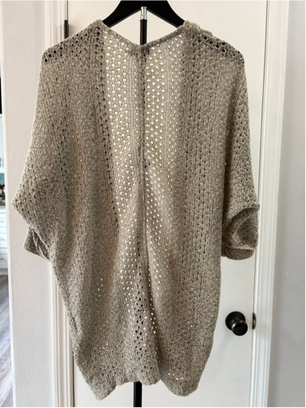 Cotton On Open Knit Cocoon Cardigan Sweater Grey/Beige Boho Size S - Picture 6 of 13